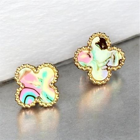 Boucles d’oreilles multicolores style Van Cleef