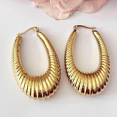 Boucles d'oreilles créoles texturées