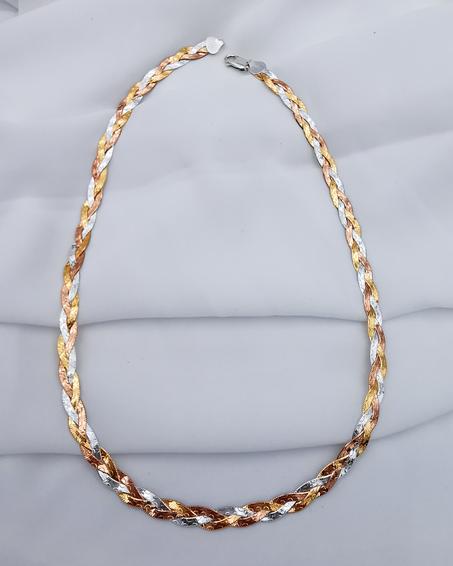 Collier Royale Tressé - Trois Tons