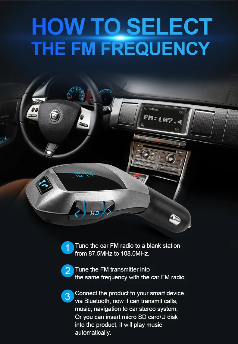 Modulateur transmetteur FM sans fil Bluetooth mains libres, Kit voiture G7/aux, lecteur Audio MP3, chargeur USB, TF SD LCD, accessoires de voiture
