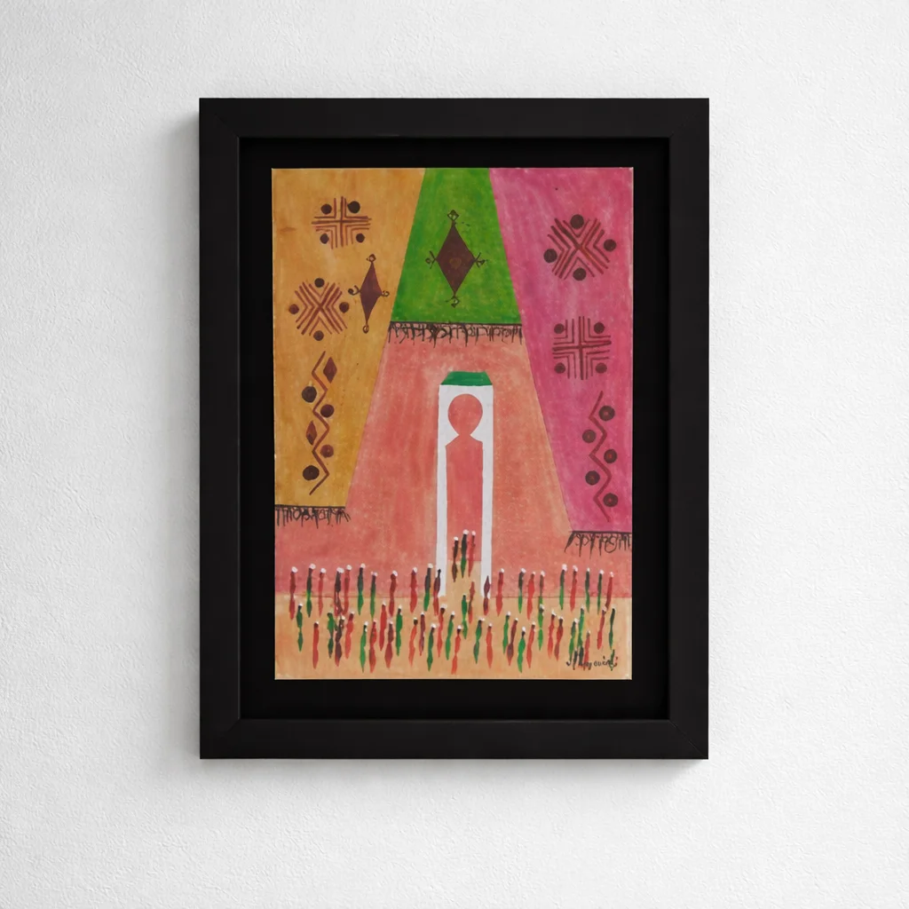 لوحة فنية بإطار خشبي رائع