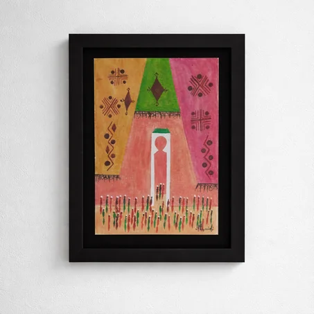 لوحة فنية بإطار خشبي رائع