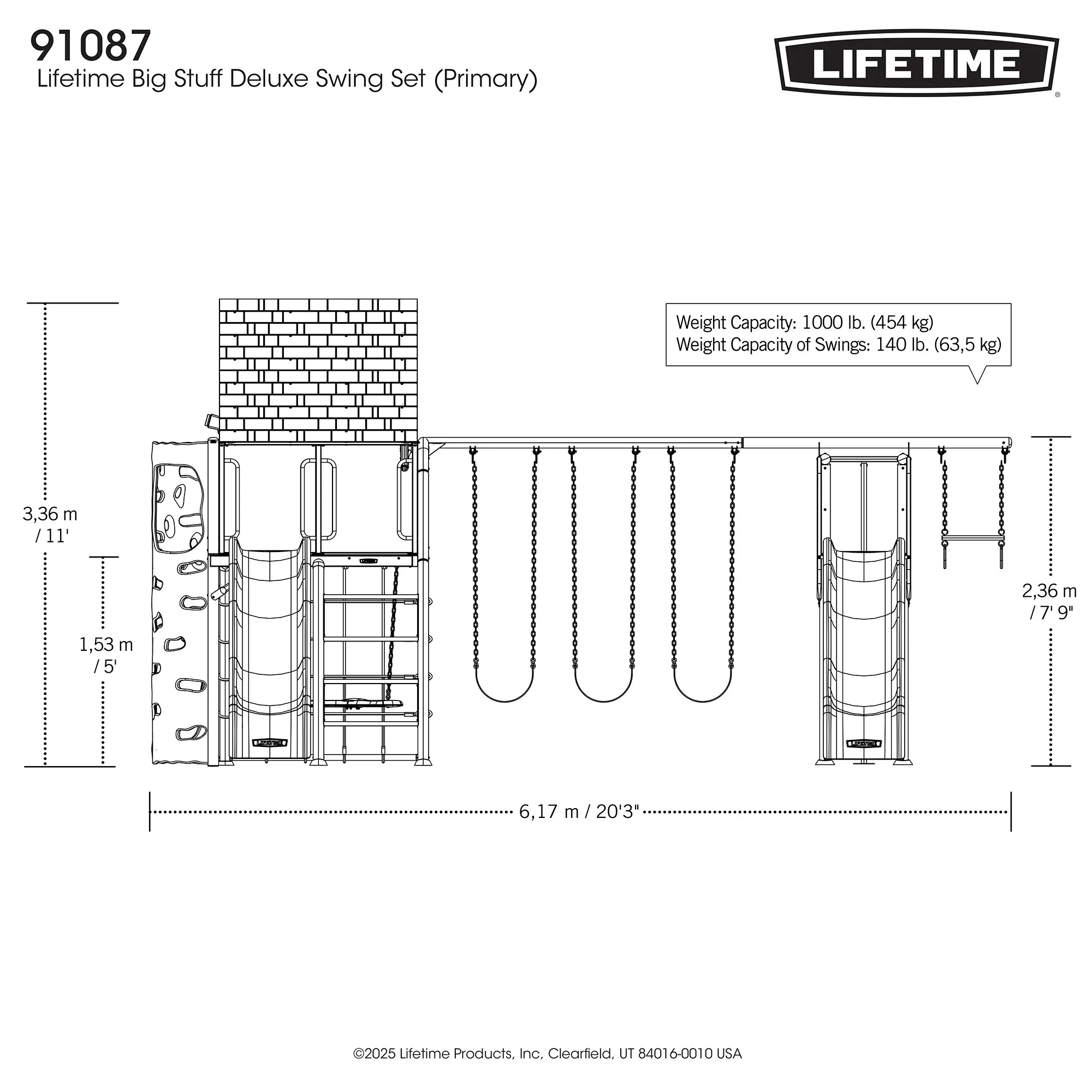 Lifetime Big Stuff Deluxe Swing Set