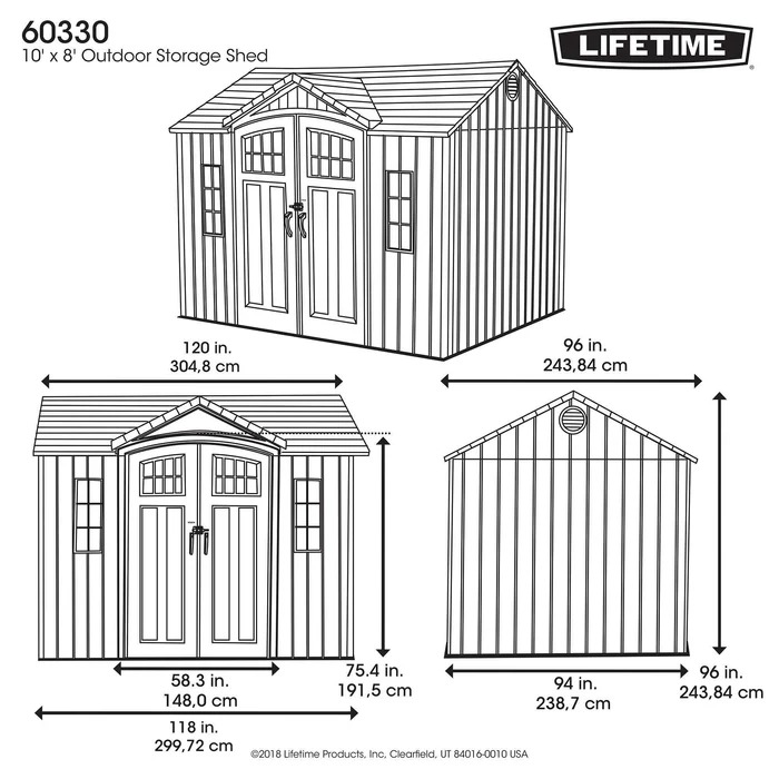 Lifetime 10 Ft. X 8 Ft. Outdoor Storage Shed - 60330