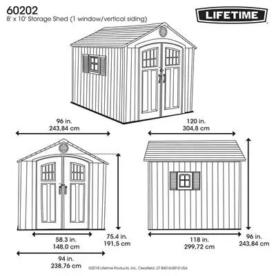 Lifetime 8 Ft. x 10 Ft. Outdoor Storage Shed