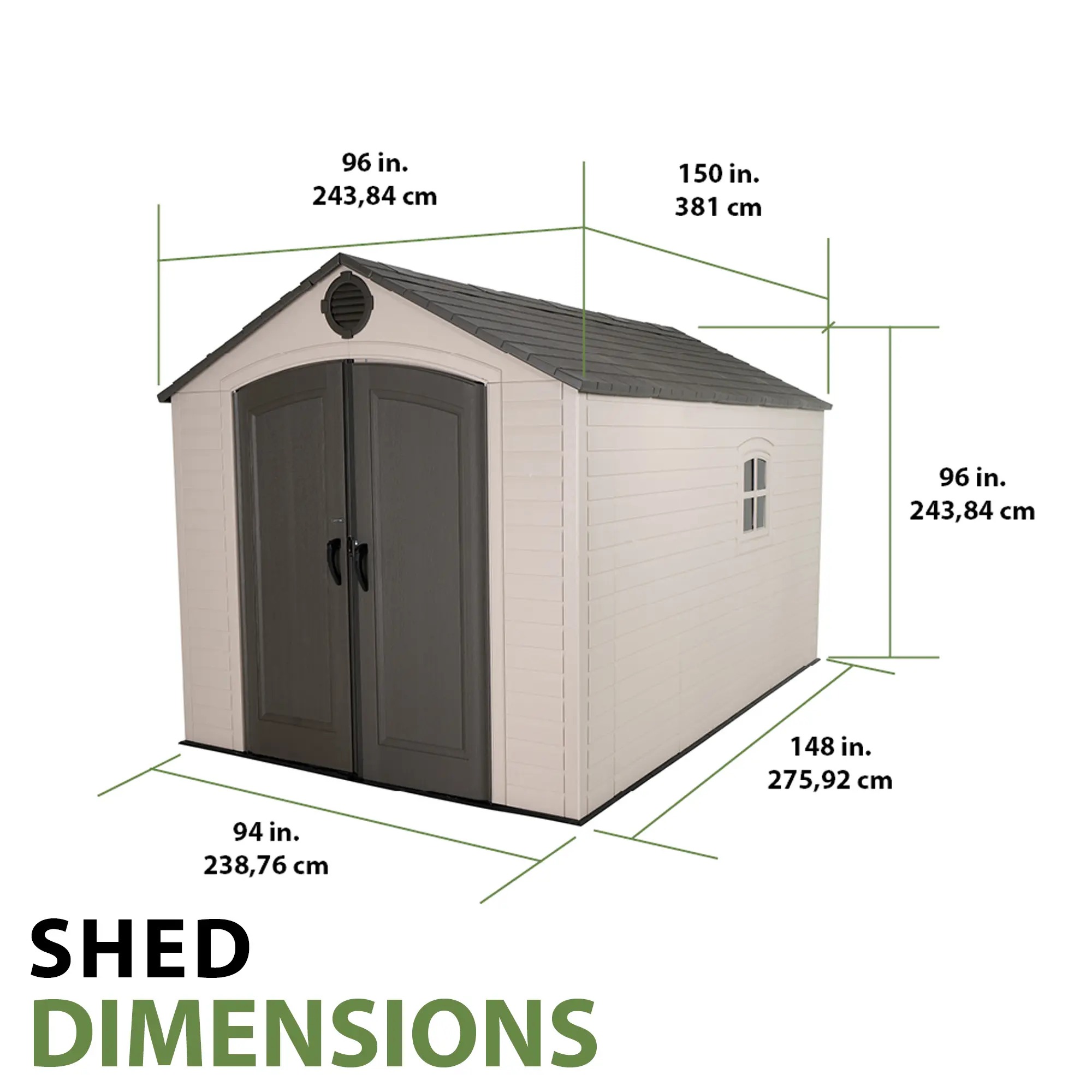 Lifetime 8 Ft. x 12.5 Ft. Outdoor Storage Shed