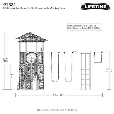 Lifetime Adventure Castle Playset with Monkey Bars