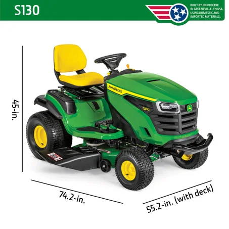 John Deere S130 42-in 22 -HP V-twin Gas Lawn tractor