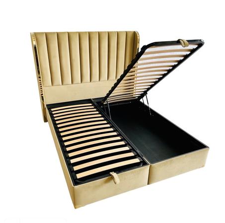 Sommier avec rangement et Tête de lit accoudoir