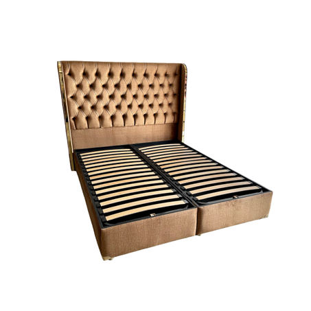 Sommier à lattes capitonnée motif dorée