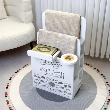 رركن صلاة فاخر / حامل للمصحف،/ مبخرة مدمجة/، ورفوف جانبية للتخزين FORX10