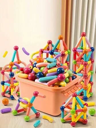 ROUSKY – 88 Pièces Magnétiques (boules, Barres Longues/courtes/courbées) – Jouet STEM Dès 3 Ans