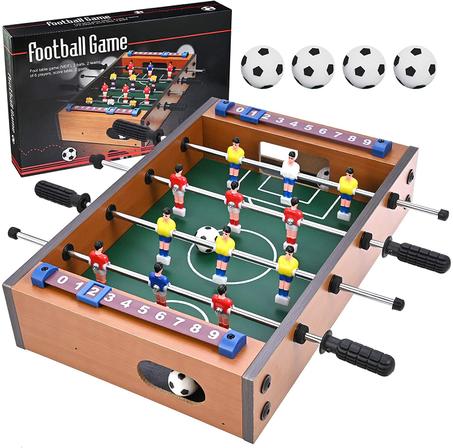 Jeu de Table Baby-Foot avec 2 Panneaux de Score et balles Bois métal