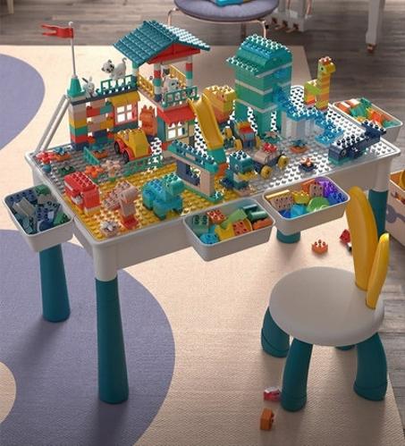 85 PCS Table de Construction avec Blocs et Bâtonnets  Jouet Éducatif pour Enfants