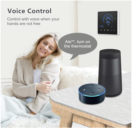 اونا جهاز تحكم ذكي في درجة الحرارة يعمل بالواي فاي لمعدات التدفئة الكهربائية بشاشة LCD وزر لمس قابل للبرمجة وتطبيق للتحكم عن بعد للتدفئة تحت الارض للمنزل والمكتب والمدرسة والفندق