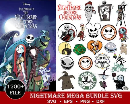 1700+ Nightmare Before Christmas SVG Mega Bundle svg eps png, for Cricut, Silhouette, digital, file cut