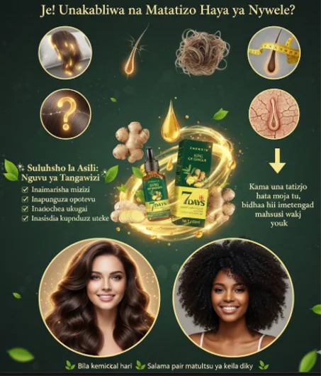 Serum ya Tangawizi Asilia kwa Nywele