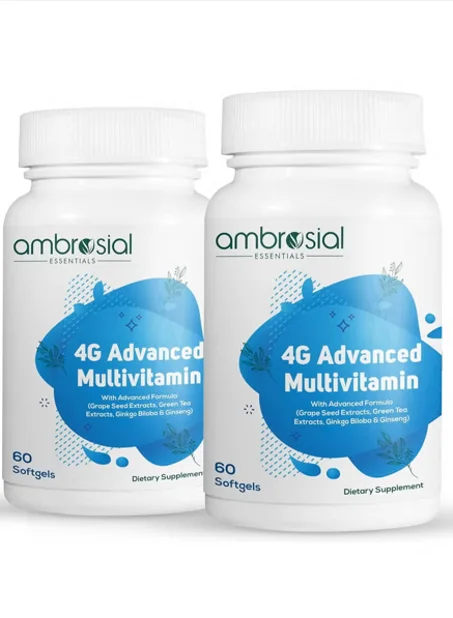 مالتي فيتامين 4G – 45 فيتامين ومعادن مع الجنسنغ والشاي الأخضر وبذور العنب والجنكو بيلوبا