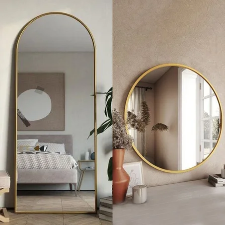 طقم مرايا أم دى اف قطعتين - ذهبي