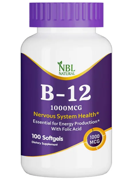 فيتامين ب12 الطبيعي 1000 ميكروغرام – يدعم الطاقة والجهاز العصبي