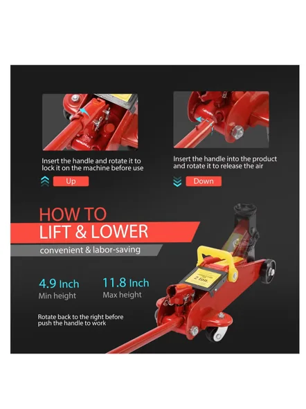 رافعة سيارة هيدروليكية بعجلات سعة 2 طن – منخفضة الارتفاع