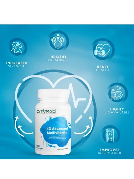 مالتي فيتامين 4G – 45 فيتامين ومعادن مع الجنسنغ والشاي الأخضر وبذور العنب والجنكو بيلوبا