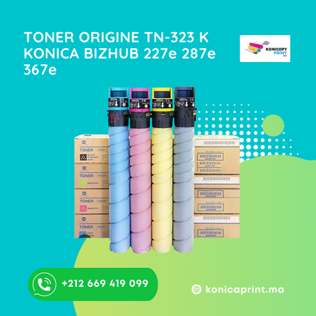 TONER ORIGINE TN-323 K KONICA BIZHUB 227e 287e 367e