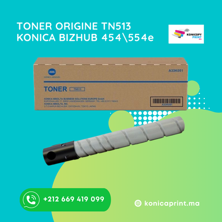 TONER ORIGINE TN513 KONICA BIZHUB 454\554e
