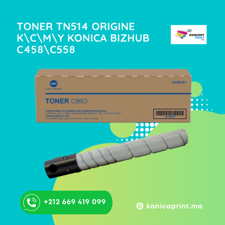 TONER TN514 ORIGINE K\C\M\Y KONICA BIZHUB C458\C558