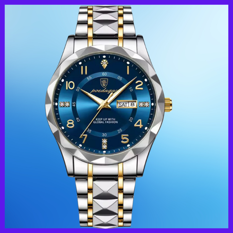 ساعة POEDAGAR الرجالية الفاخرة