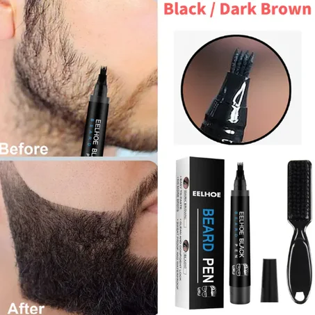 مجموعة أقلام حشو اللحية مقاومة للماء بأربعة شقوق  لإصلاح الشارب للرجال