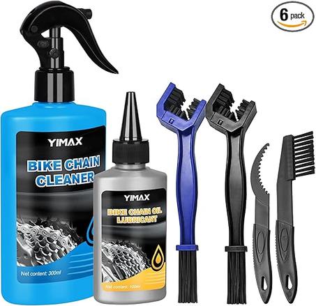 Juego de limpiador de cadenas de bicicleta, kit de limpieza de bicicletas, lubricante de cadena de 3.4 fl oz y spray de limpieza de 10.1 fl oz, lubricante de cadena de bicicleta biodegradable