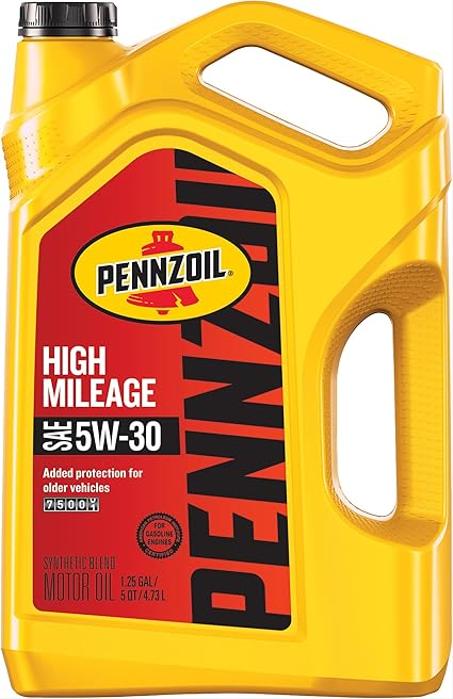 Pennzoil - Aceite de motor para alto kilometraje High Mileage 5W-30, 5 cuartos de galón