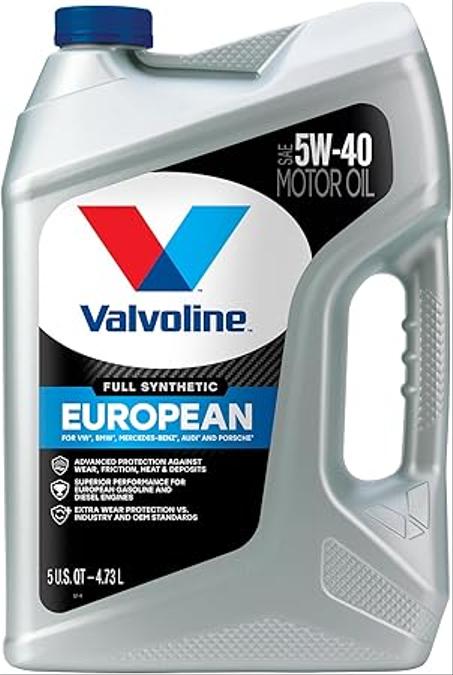 Valvoline Aceite de motor sintético completo SAE 5W-40 para vehículos europeos, 5 cuartos de galón