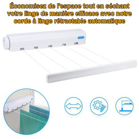 Corde à linge rétractable automatique