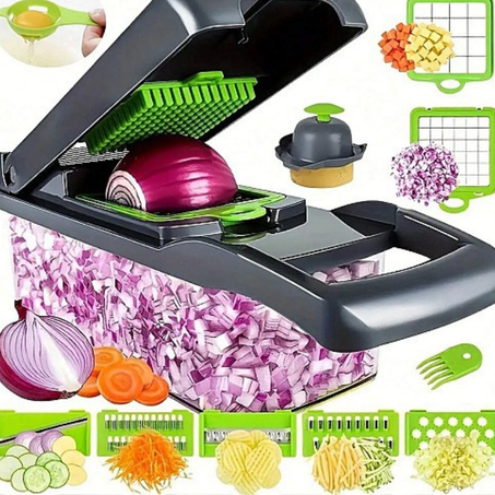 16pcs Set,Vegetable Chopper,Multifunctional Fruit Slicer, Manual FoodGrater, Vegetable Slicer, ContainerCutter With