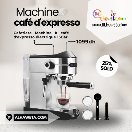 Cafetiere Machine à café d'expresso électrique 15Bar-آلة قهوة إسبريسو 15 بار
