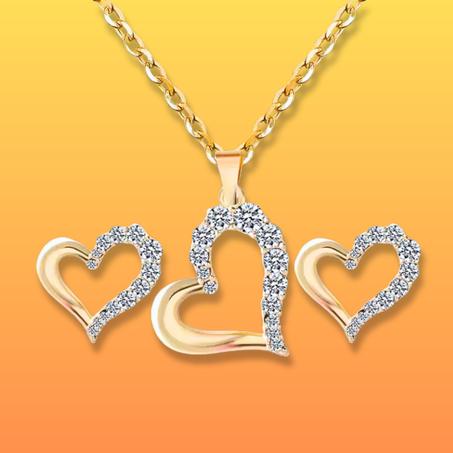 قلادة القلب الذهبية