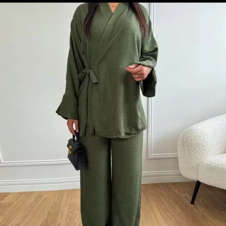 Ensemble en Crêpe Froissé  avec nœud côté