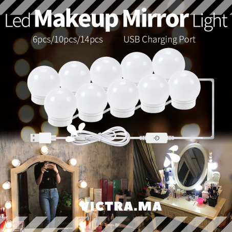 10 LED d'éclairage de miroir lumineux de maquillage, Lamp LED miroir Pack 10 PCS