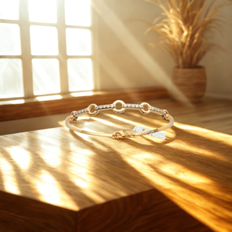 Bracelet Élégant Cercle Or 18K