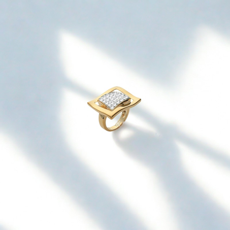 Bague Carrée Dorée Prestige