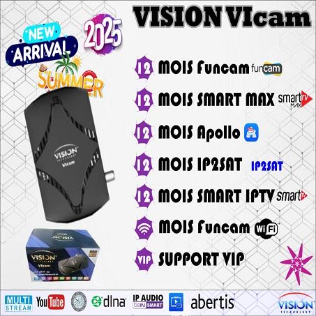 VISION VIcam - 12 Mois FUNCAM avec 12 Mois Smart  IPTV +wifi integre