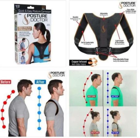 حزام الظهر والكتف الصحي المساعد على عدم انحناء الظهر