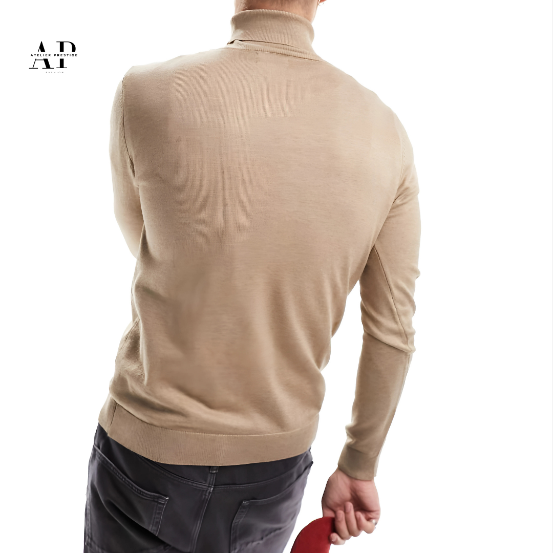 Pull en maille à col roulé - fauve - PULL &BEAR