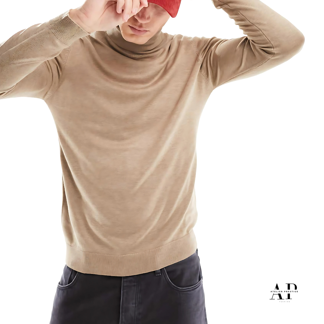 Pull en maille à col roulé - fauve - PULL &BEAR
