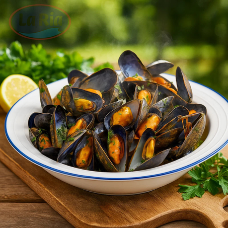 Moules demi-coques pré-cuites 2KG (Espèce : Mytilus chilensis)