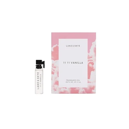 Lake & Skye Aceite de fragancia de vainilla 11 11, 0.06 onzas líquidas, mini perfume, fragancia unisex, aroma cálido y dulce, notas de vainilla y almizcle, con aceites esenciales, fragancia d