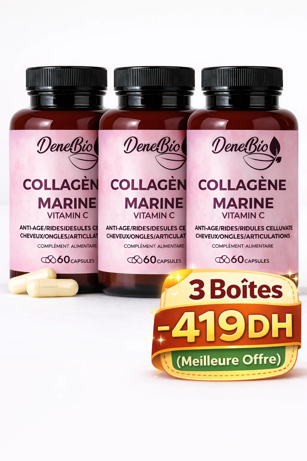 Collagène Marin Pur (Peptides) + Vitamine C — Regénération, Fermeté & Éclat