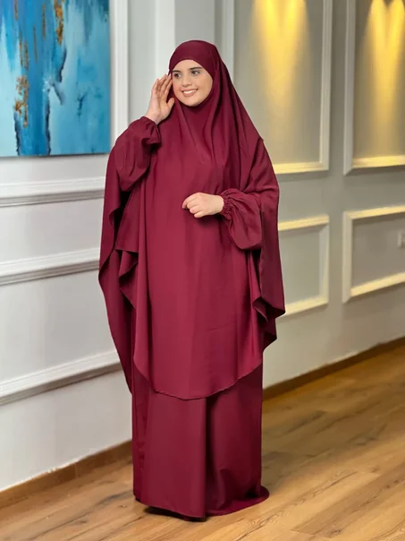 طقم خمار واسع ومريح عباية مع الخمار طويل